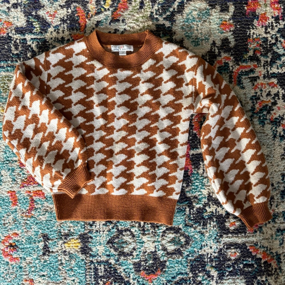 Bailey's Blossoms Houndstooth Sweater